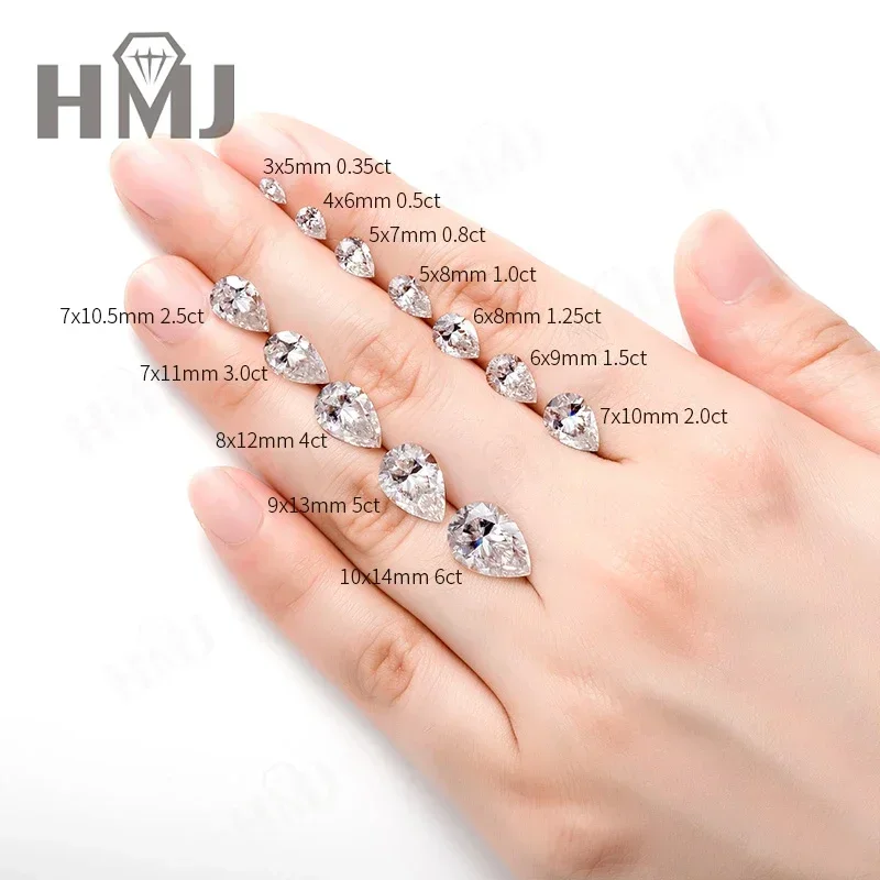 【قطع كاملة】D لون مويسانيتي دايموند مستدير / بيضاوي / كمثرى / مشع / زمرد / قلب / أميرة / وسادة / Asscher مع GRA #3