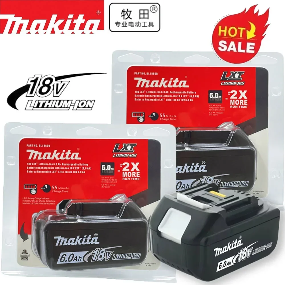 

100% Genuine Makita 18V 6.0Ah Rechargeable Battery ,For Makita BL1830 BL1830B BL1840 BL1840B BL1850 BL1850B Power Tools Battery