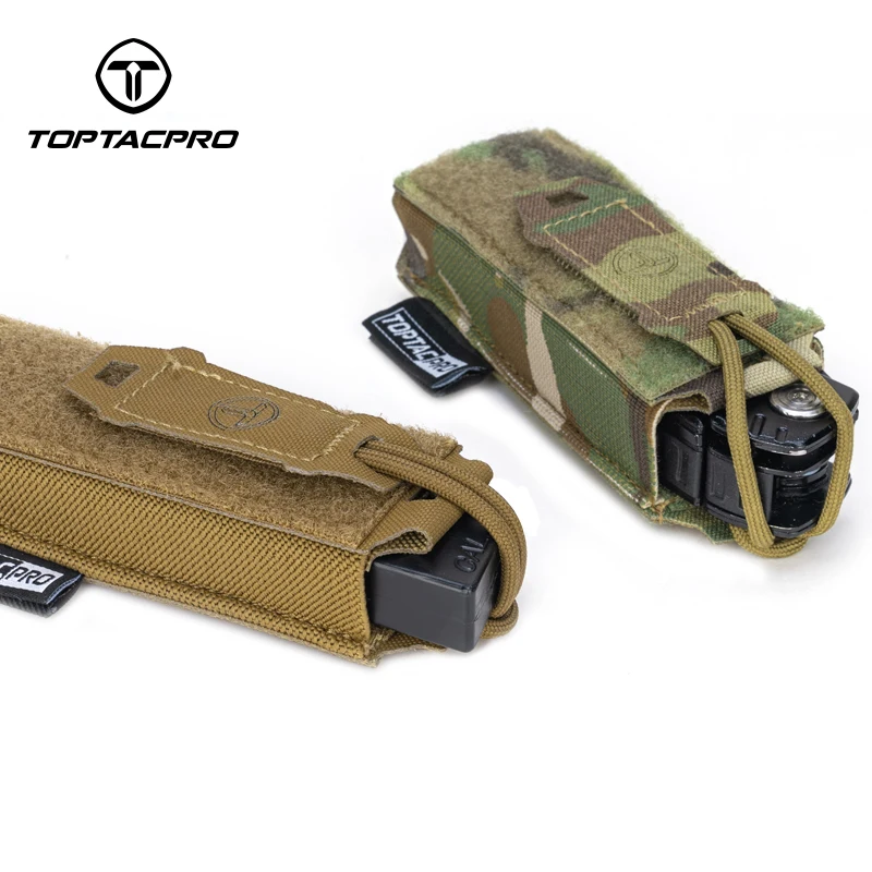 TOPTACPRO Tactical 9mm Mag Pouch Knife Pouch MOLLE Pouch w/ Hook Handle Hunting 8516