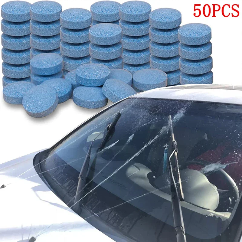 

50PCS Car Solid Effervescent Tablets Spray Cleaner Car Window Windshield Glass Cleaning Auto Windshield Washing Accessories