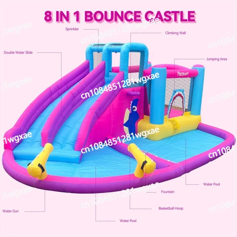 Dmuchany park wodny Bounce House, podwójna ściana bramkarza do wspinaczki, dmuchany zamek z dmuchawą powietrza o mocy 550 W