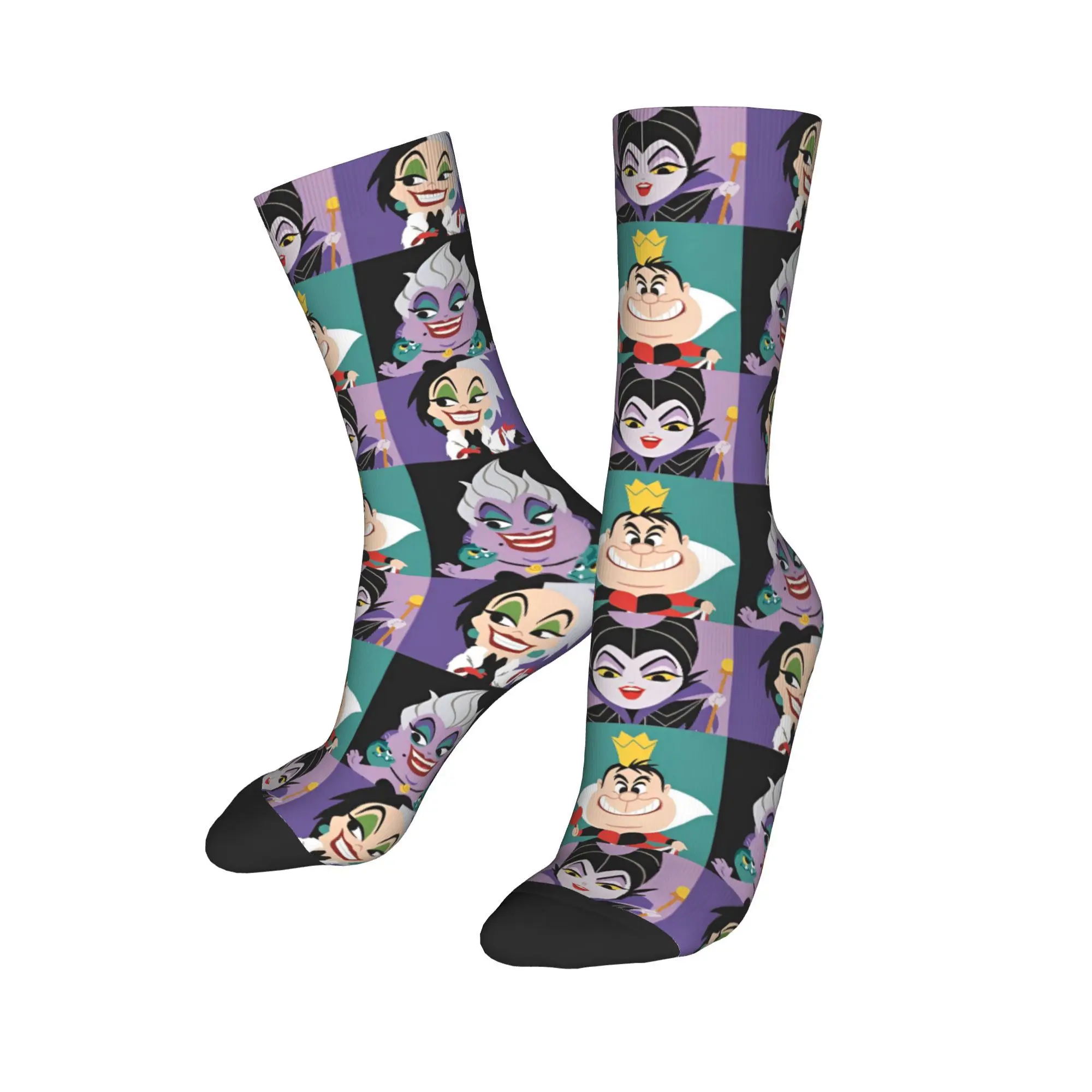 Villains Cartoon Queen Socks Men Women Funny Happy Evil Maleficent Sock High Quality Spring Autumn Winter Middle Tube Socks Gift