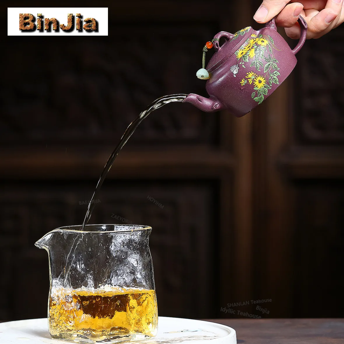 BAEJORIA 140ml Aesthetic Yixing Purple Clay Teapots Handmade Sunflower Pot Raw Ore Violet Coarse Sand Mud Kettle Zisha Tea Set