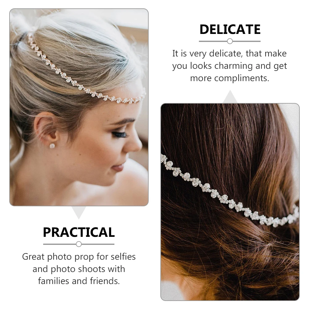 

Wedding Hair Accessories Comb Headband Spiral Bridal Women Chain Rhinestones Bride