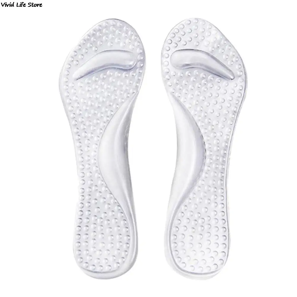 1 Pair Silicone Insoles High Heels  Foot Cushion Arch Support Shoes Pads Transparent Shoes Pads