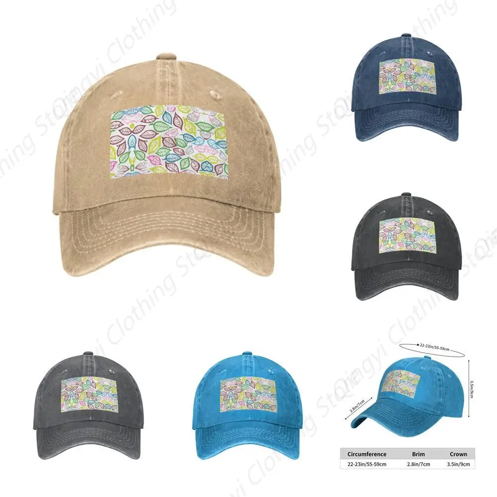 

Printed Unisex Denim Baseball Cap Adjustable Fitted Ball Hat Adult Casual Natural