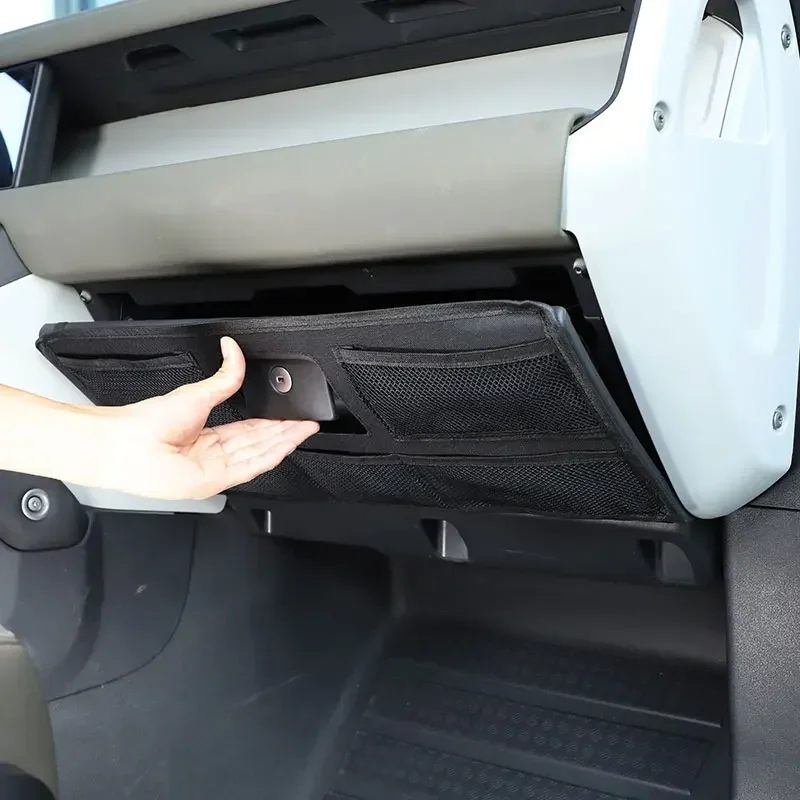 

Car Accessories For Land Rover Defender 90 110 130 2020-2024 Oxford Cloth Black Car Co-driver Glove Box Cover Storage Net Pocket
