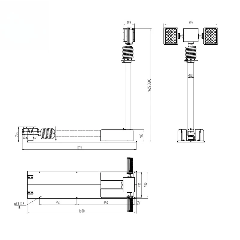 Installation Telescopic Light Pole Fire Retractable Mobile Lighthouse Telescopic Light Pole Mobile Camera Lighthouse