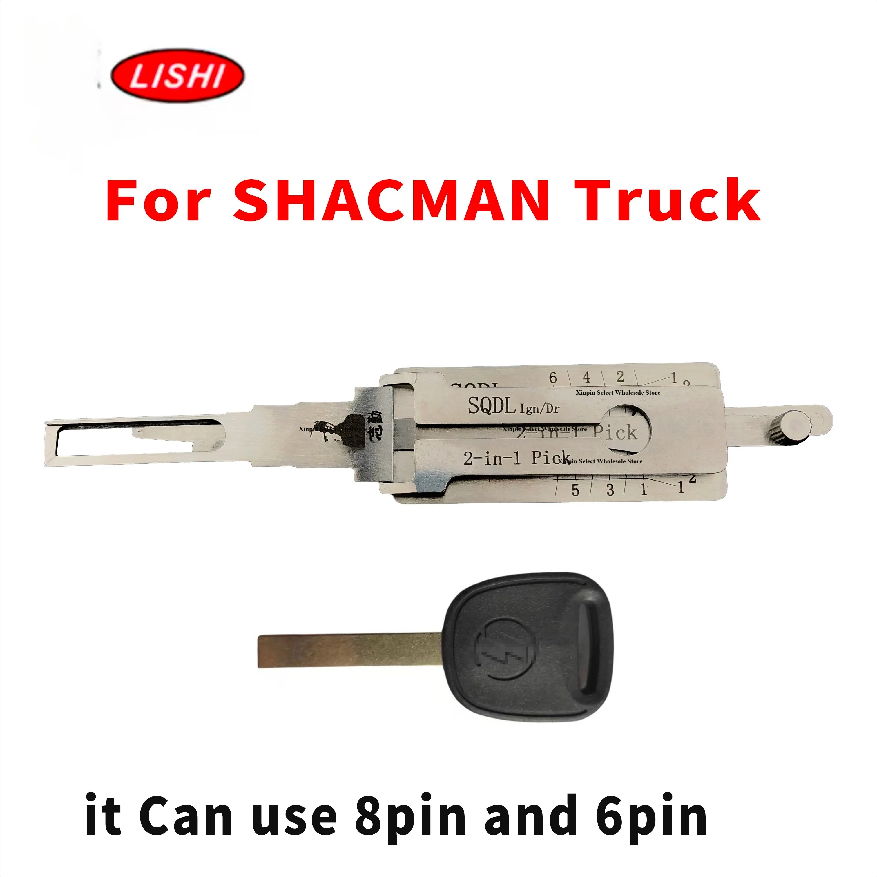 

2026 NEW For SHACMAN Truck Lishi 2in1 Decoder SQDL Car Key Reader Support 8 Pin And 6 Pin Car Door Open tool ocksmiths tool