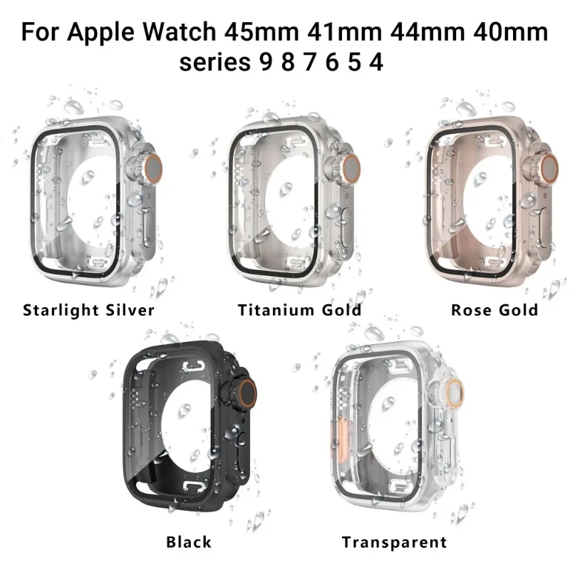 Hoes Voor Apple Watch 45Mm 44Mm 40Mm 41Mm Harde Pc Voor-En Achterbumper Hoesje Iwatch Serie 9 8 7 6 Se 5 Veranderen Naar Ultra Horlogekast