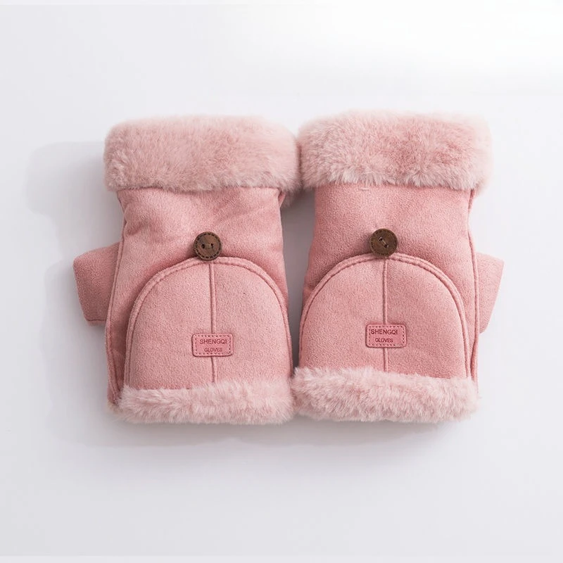 Winter Thermal Touchscreen Gloves Women Fleece Lined Cold Weather Riding Cycling Bike Gloves Soft Suede Office Work Casual Cute