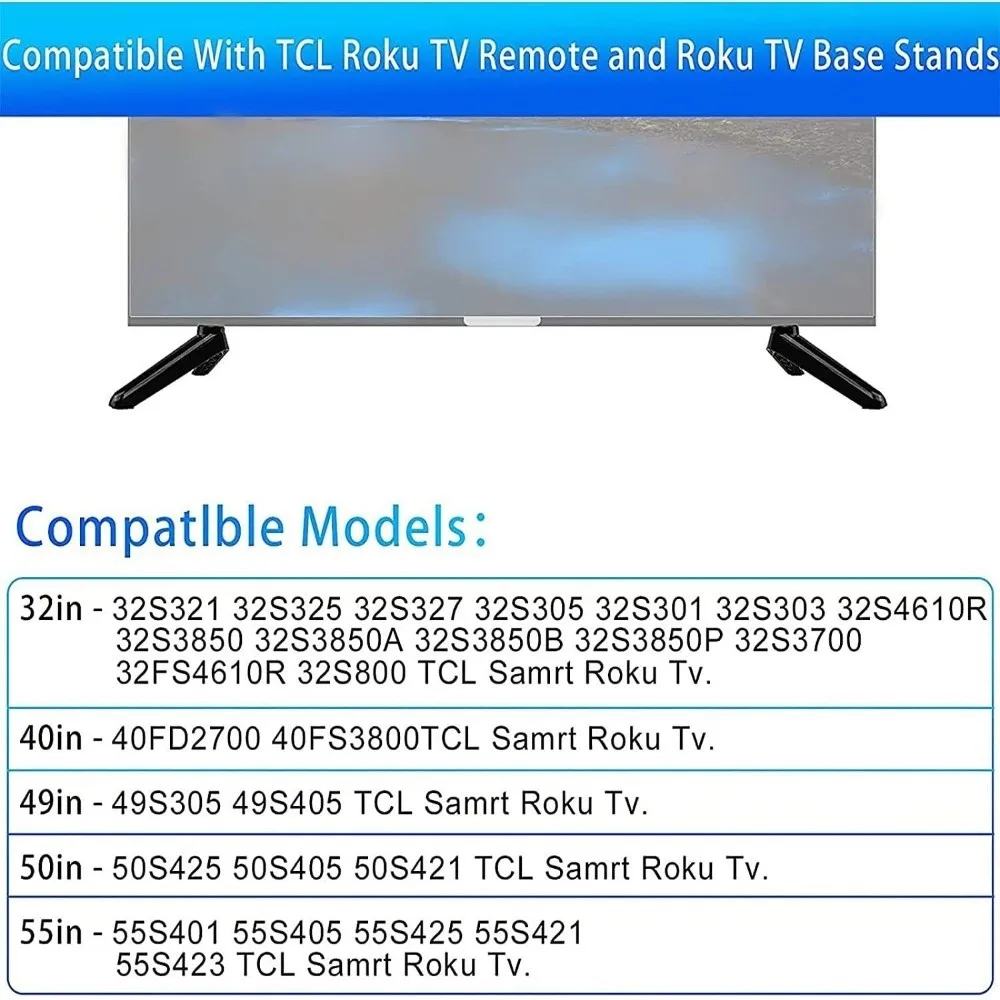 

Adjustable Table Top TV Base with Screw Sets 32-55 Inch TV Desktop Stand TV Pedestal Feet Bracket for Roku Table Top Placement