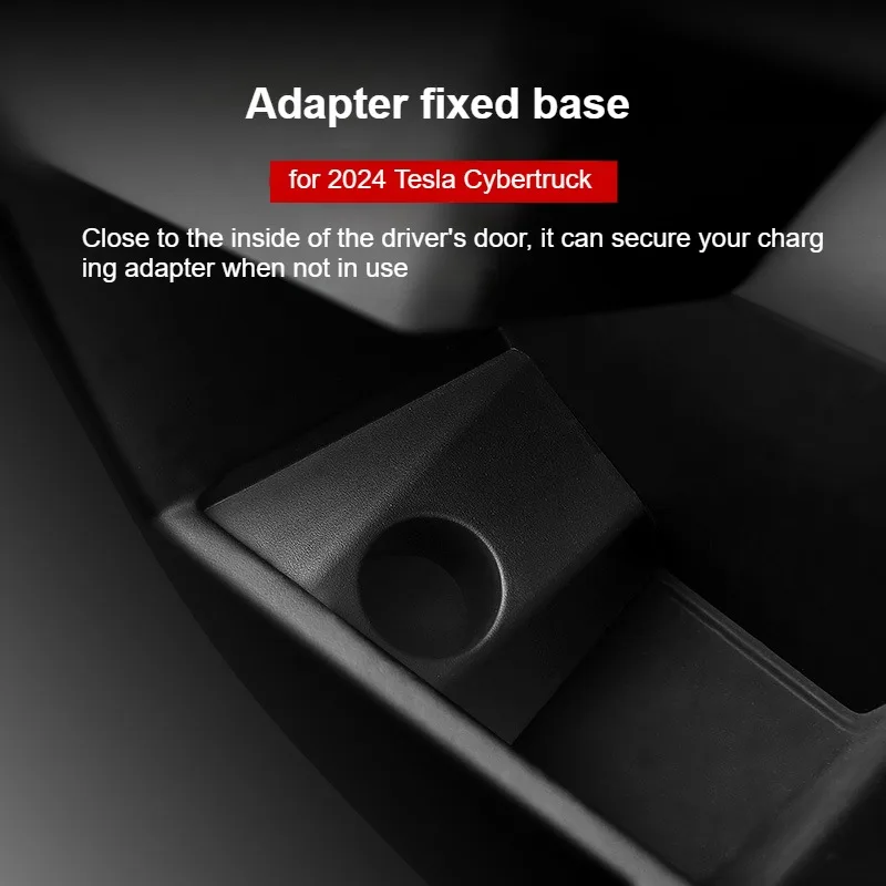 Ladeadapter, Aufbewahrungsbox, Kabel, Aufhänger, Tür-Dock-Buchse für 2024, Tesla Cybertruck, PP + TPE, Autozubehör-Adapter nicht im Lieferumfang enthalten