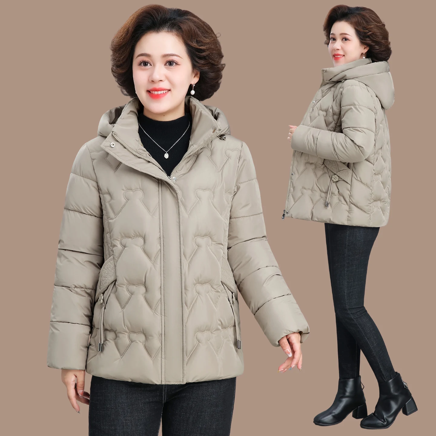 

Утепленное осенне-зимнее хлопковое пальто для женщин, длинное, теплое, повседневное, для женщин среднего и старшего возраста