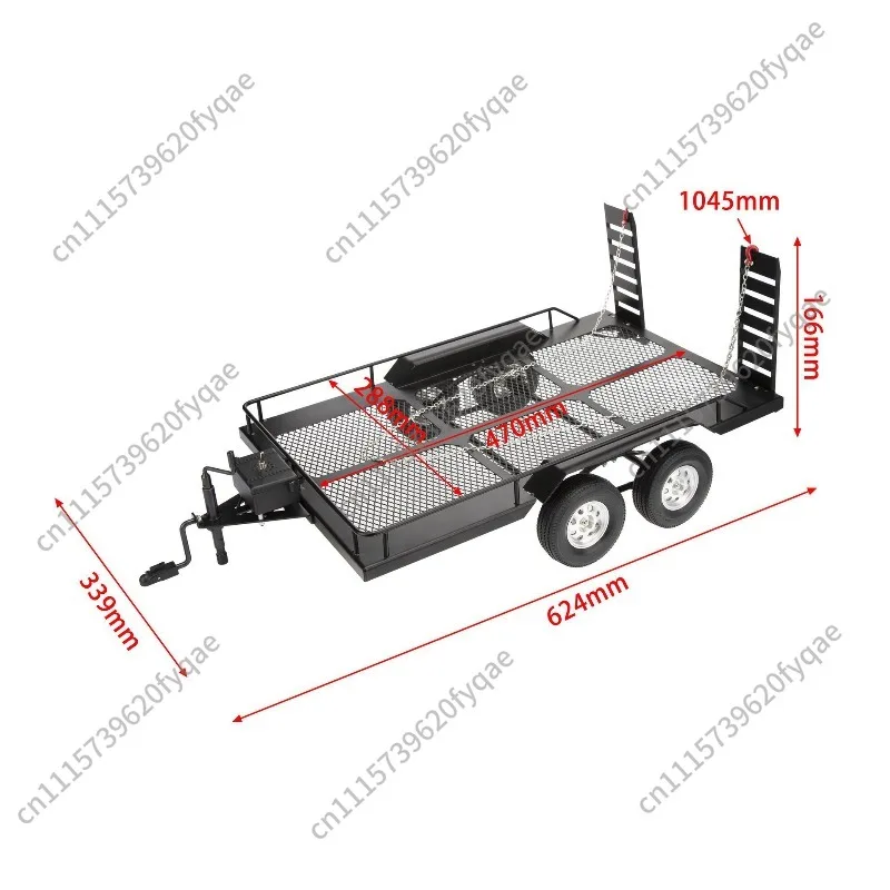 Dual-Axle Metal Flatbed Trailer Universal Compatible for Climbing Vehicle Towing & General Purpose Cargo Hauling Applications