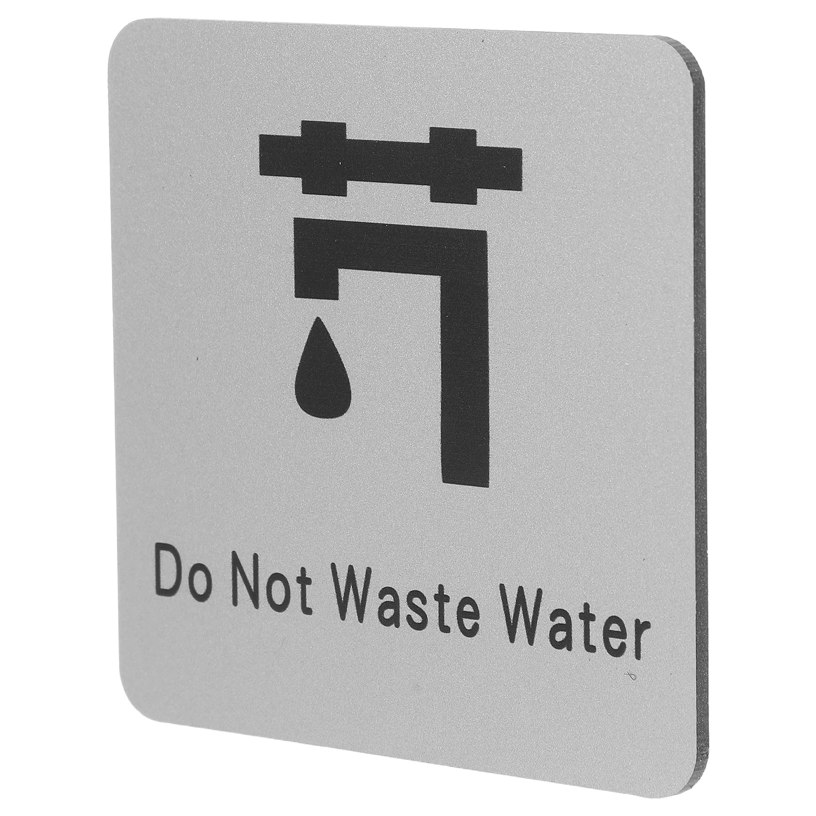 Water Saving Sign Silver Wall Decor Bathroom Restroom Caution Notice Sticker Poster Mount Traffic Warning Usage