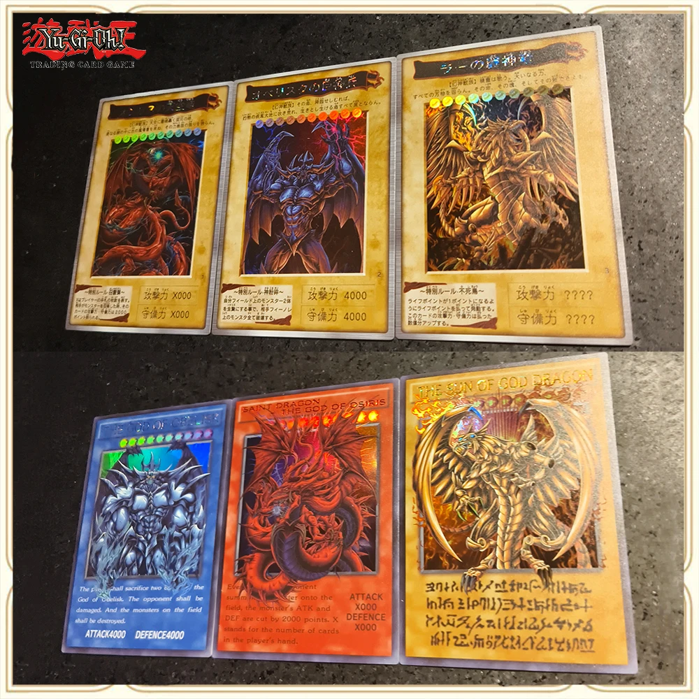 

Аниме Yu-Gi-Oh DIY ACG Obelisk the Tormentor Slifer the Sky Dragon Advanced Glitter Коллекционные карты Рождественский подарок на день рождения