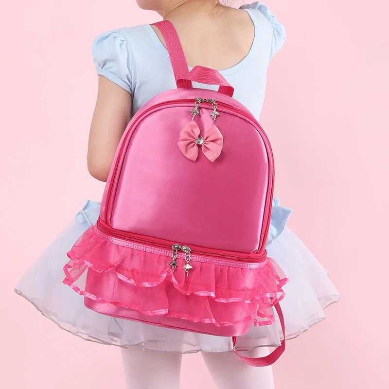 Mochila personalizada con vestido de baile para niños, falda de gasa personalizada, mochila de Ballet de encaje para niñas, mochila para estudiantes