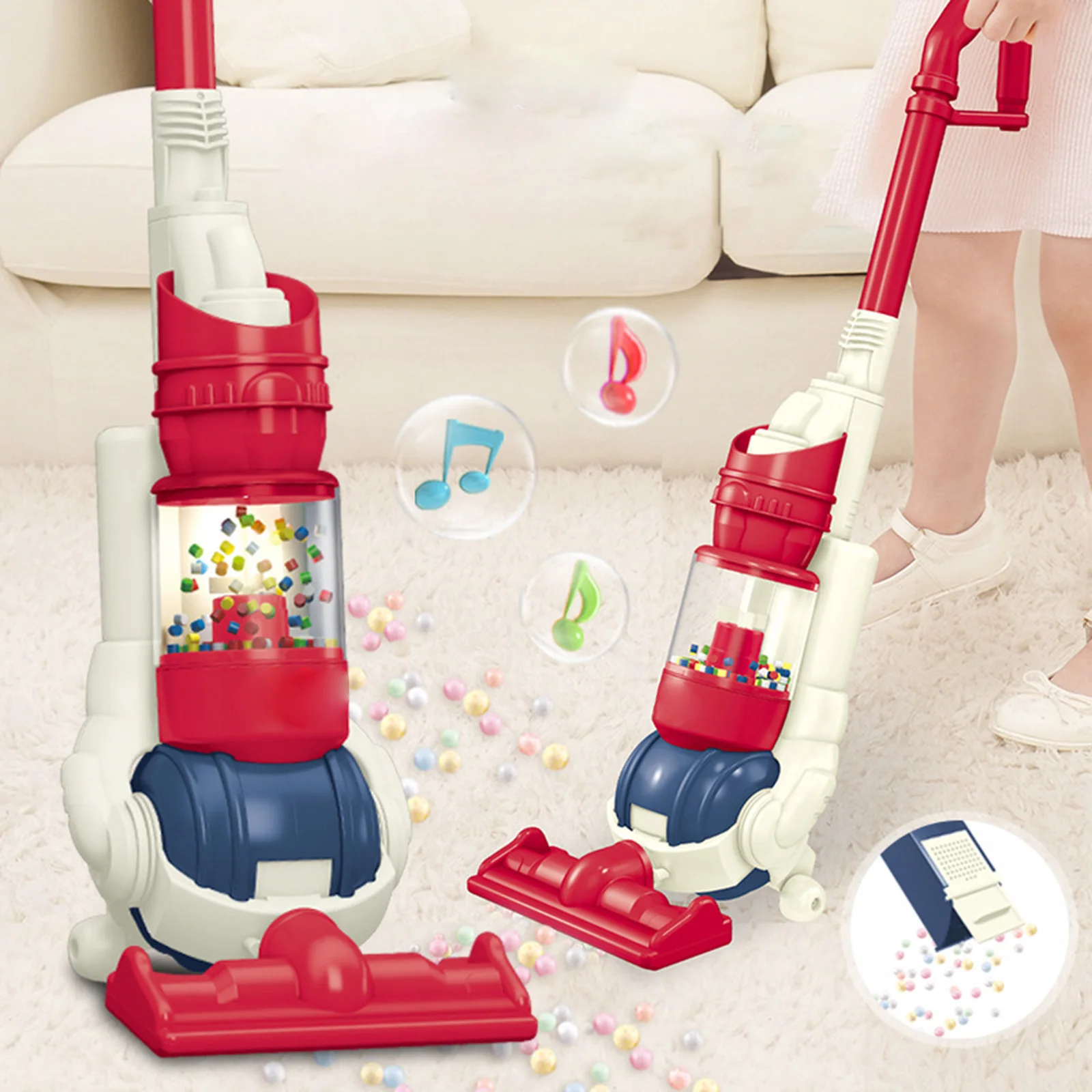 Kids Vacuum Cleaner Toy Housekeeping Pretend with Music and Light Role Play for Kid Age 4 5 6 Children Toddlers Girls Boys