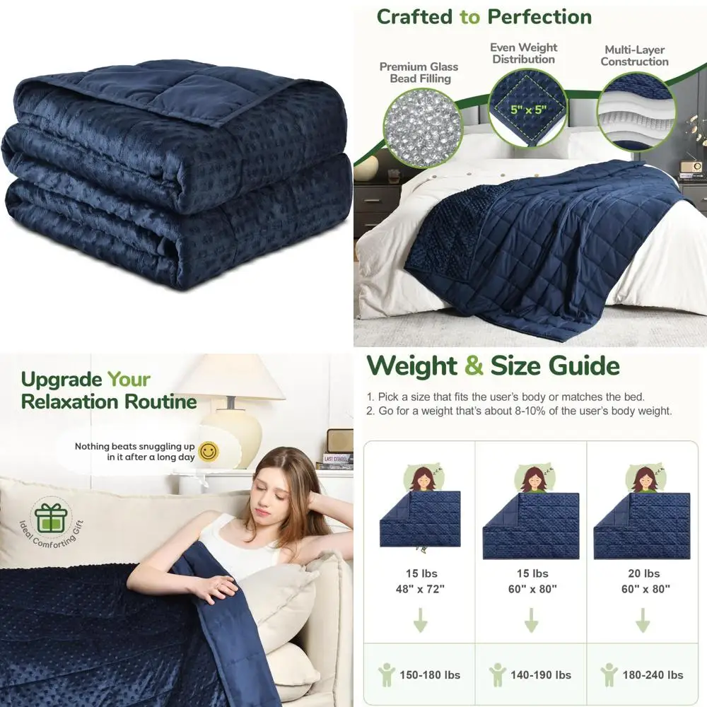 

Calm Sleep Weighted Blankets for Adults: Soft Minky, Breathable, and Cooling for Men and Women