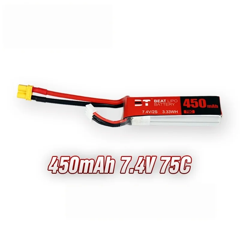 2S 7.4V 450mAh 75C Rechargeable Battery RC Lithium Polymer Battery XT60/XT30 Plug For FPV Drone RC Plane Helicopter Quadcopter