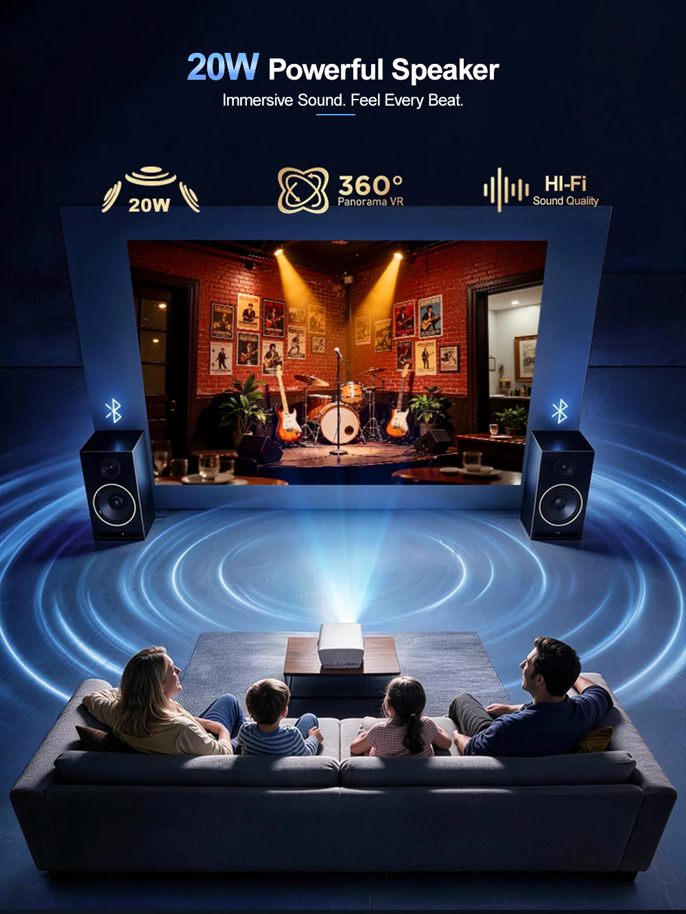 ThundeaL Full HD 1080P TD99Mini Tragbarer Smart-Beamer 4K Android WiFi LED TD99 Mini Heimkino-Bildprojektor – Detail 7