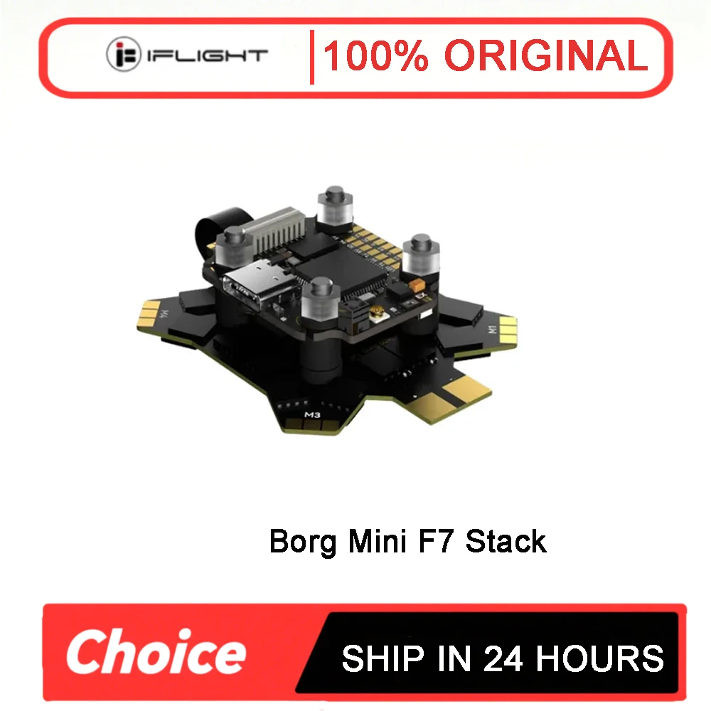 Borg Mini F7 Stack w/ 60R 60A 4-8S LiHV ESC & ELRS 2.4G RX, FPV Flight Controller Combo for Racing Drone Quad