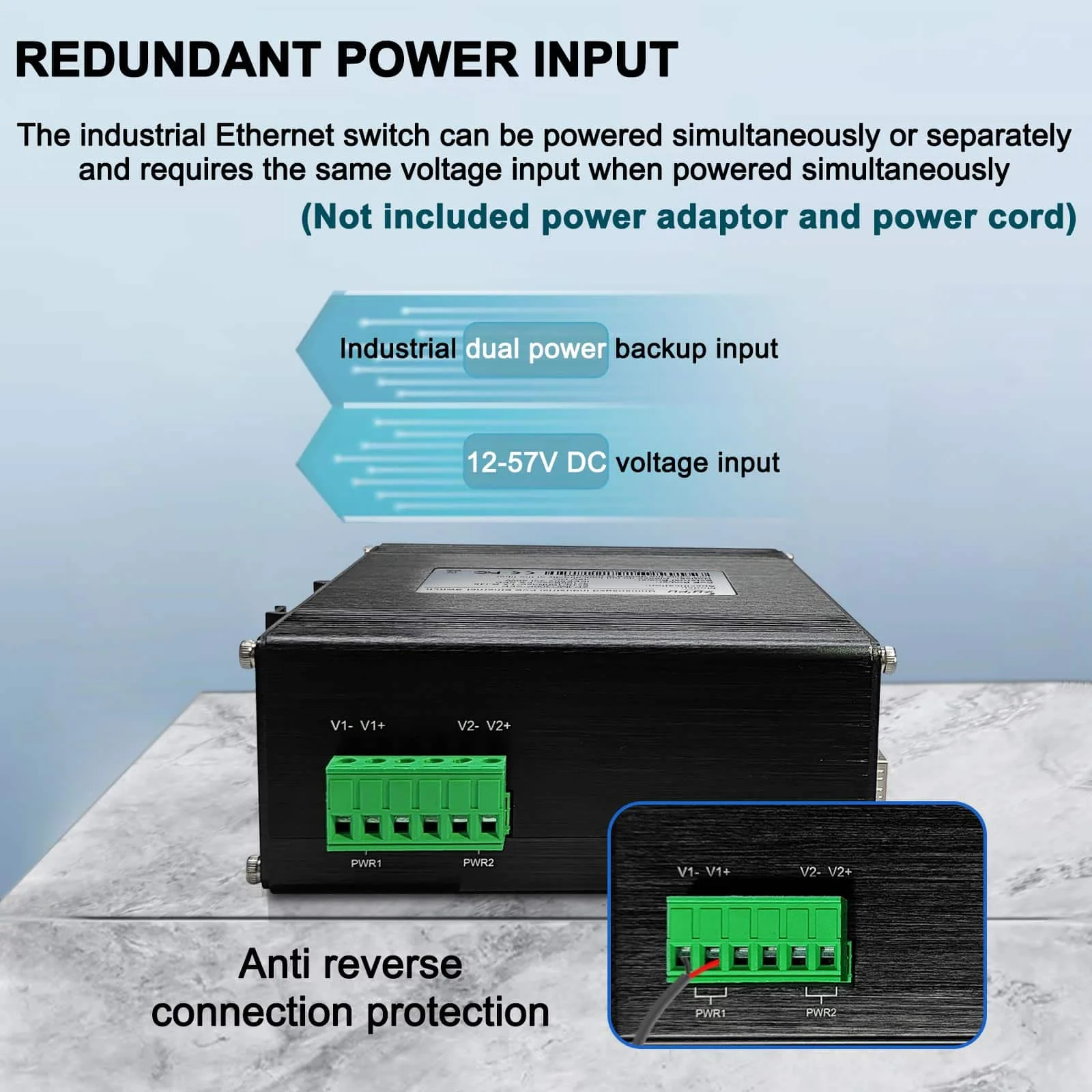 Industrial 8-Port Gigabit + 4-Port Gigabit SFP Non-PoE Switch, 12-48VDC Wide Input, -40°C to 80°C, Compact Low-Power Industrial