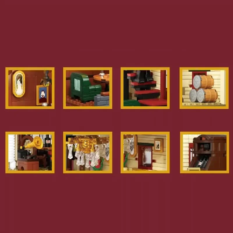 1511 pçs conjuntos de edifícios de casa de clube de vinho1 figura cidade apartamento loja arquitetura blocos de construção modulares modelo kit presente de natal