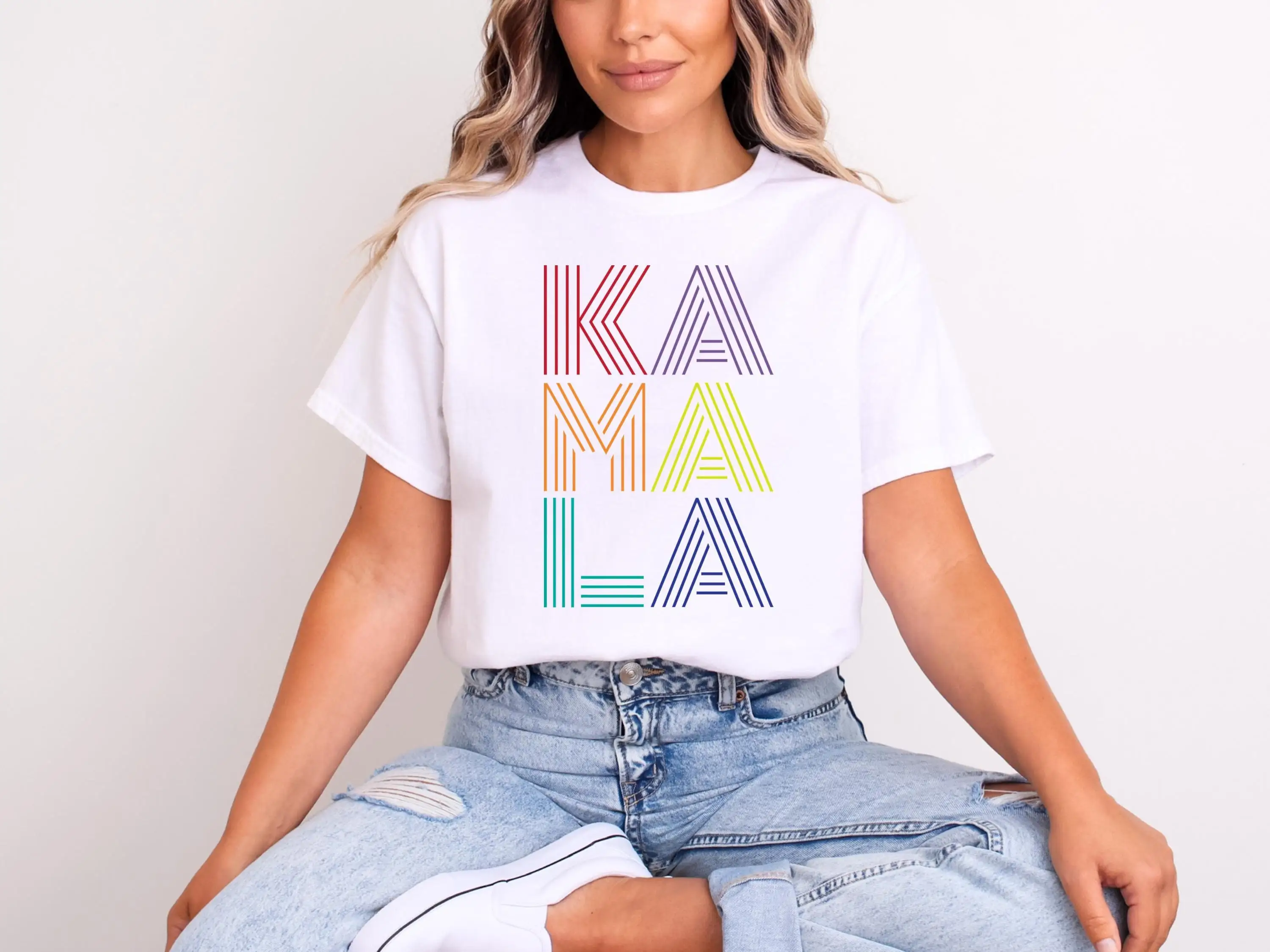 Ka Ma La T Shirt Cool Modern Kamala Harris Democrats President 2024 Let'S Finish The Job Vote Blue