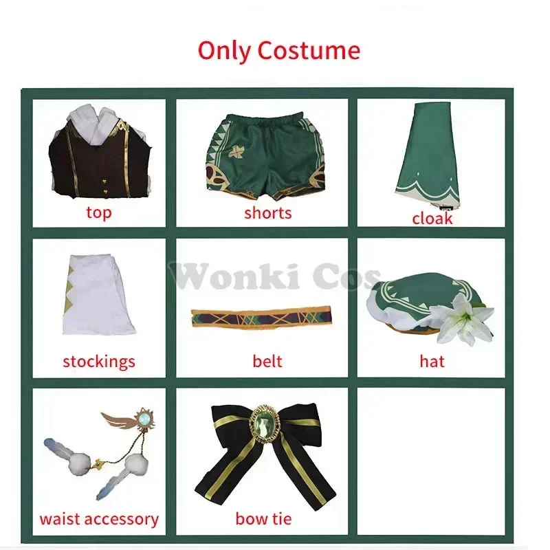 Wig With Hat Stockings Party Comic Costume Game Impact Twenty Cosplay Full Set MN1