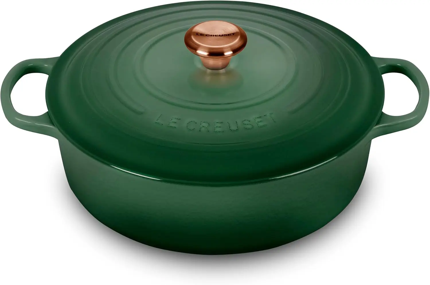 Le Creuset Signature 6.75-quart Round Wide Oven with Copper Knob - Enameled Cast Iron (Artichaut)