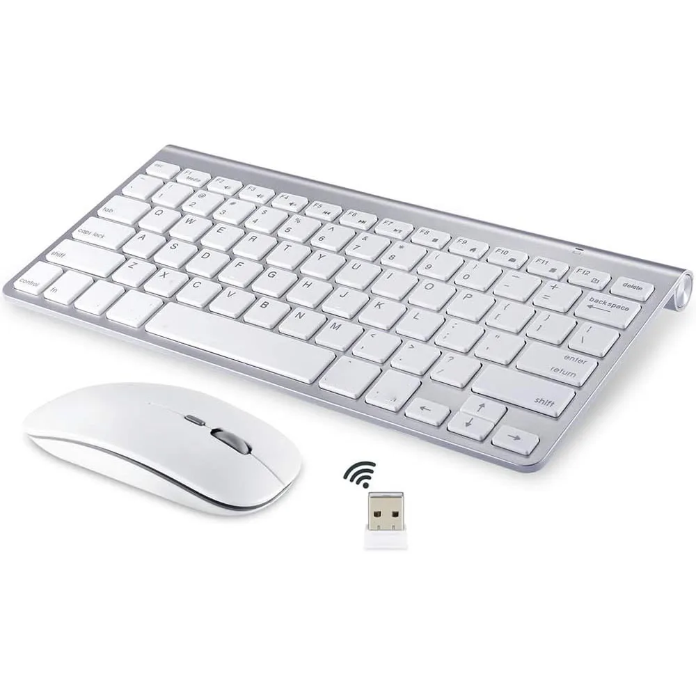 Apple用の超薄型ワイヤレスキーボードとマウスセット,USBレシーバー