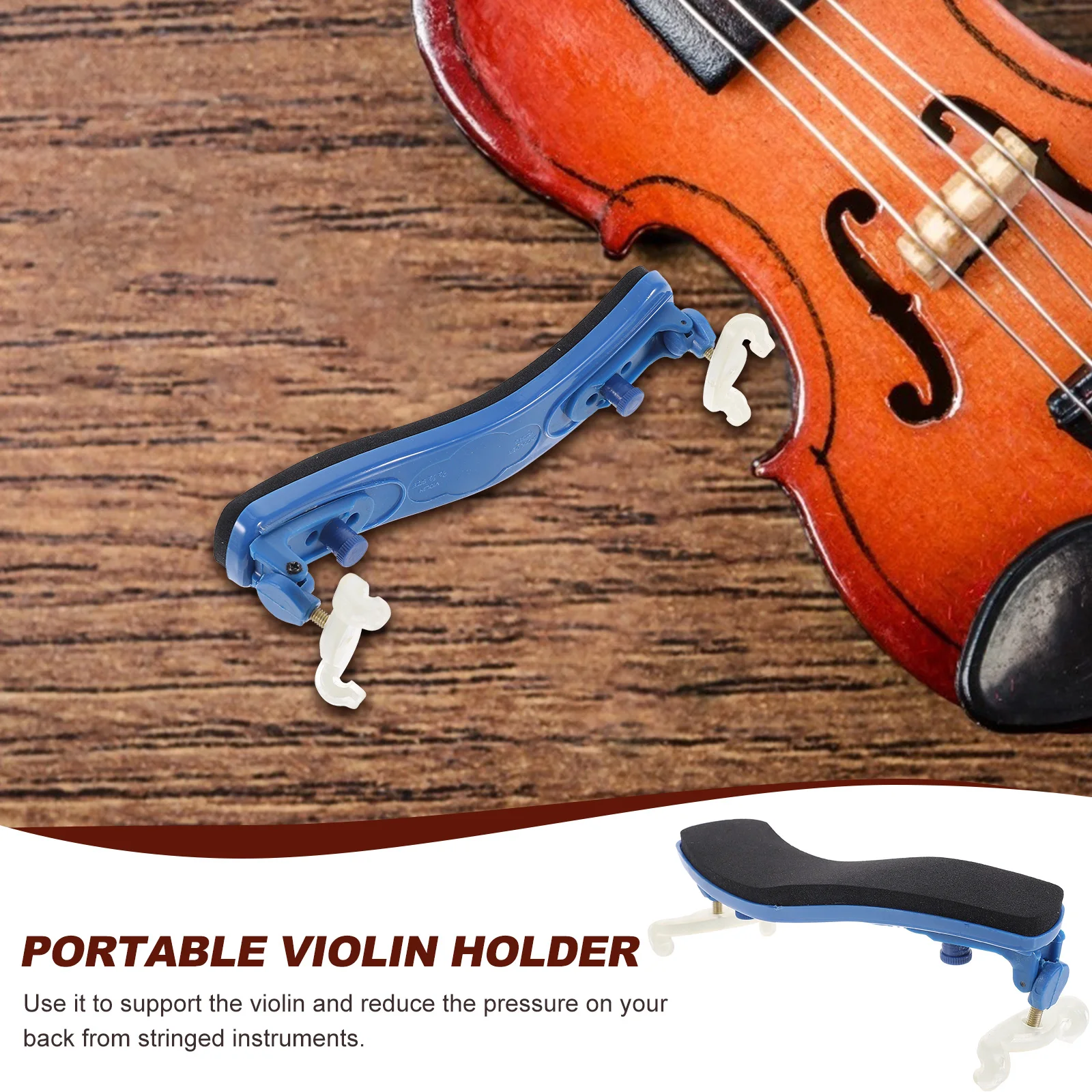 

Natural Rubber Violin Shoulder Rest Support Acrylic String Instrument Holder Durable Portable Simple Design Fresh Color Curve