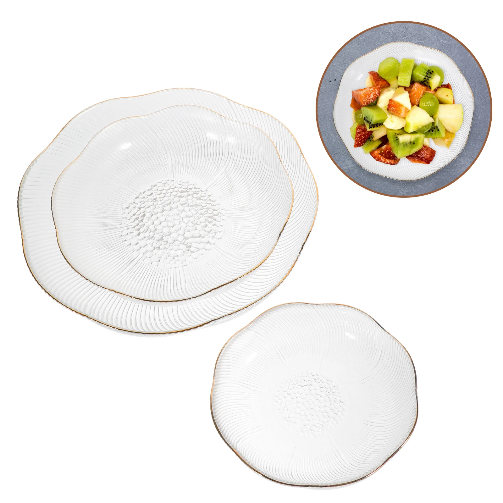

3Pcs Glass Serving Trays Smooth Surface Dessert Candy Snack Food Plate Jewelry Storage Display Food Tray