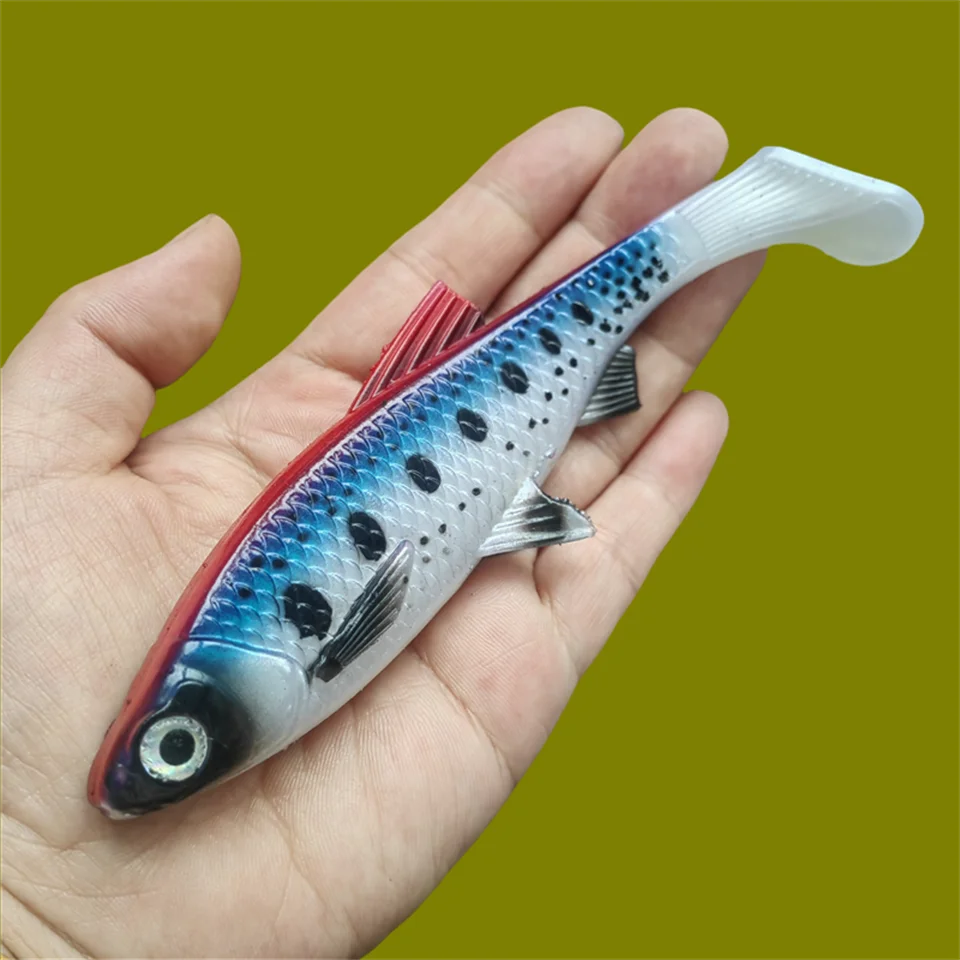 MUKUN 1PCS 150mm 34g Künstliche Weiche Angeln Lockt Wobbler Angeln T Schwanz Weiche Köder Silikon Shad Wurm bass Köder – Detail 7