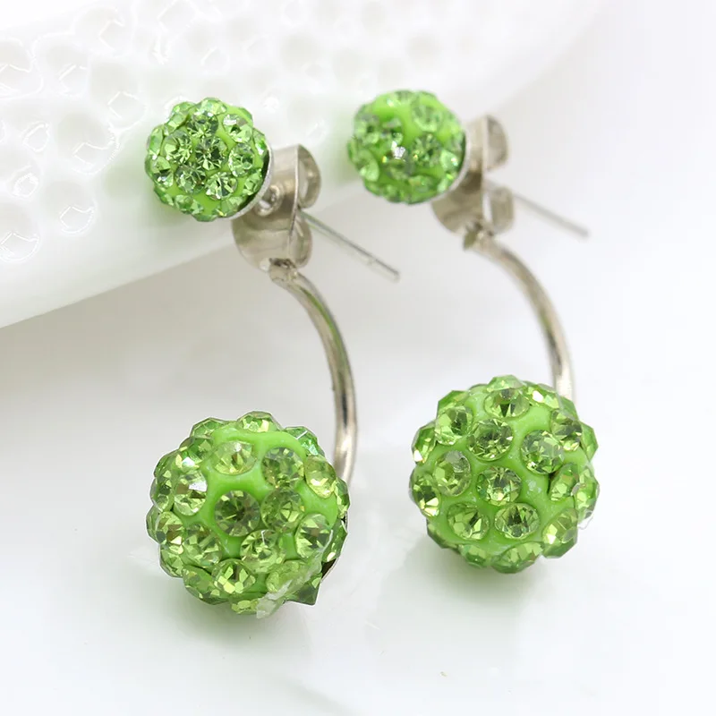 Pendientes de bola de cristal para mujer, aretes de dos métodos de uso, previene la alergia, regalo de joyería al por mayor