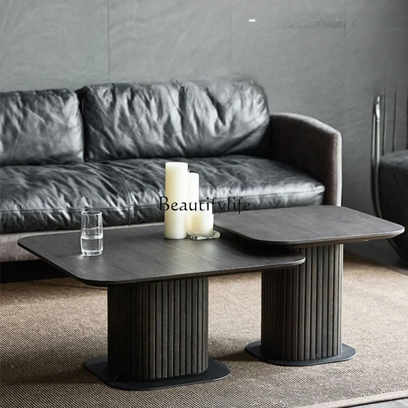 

FGNordic medieval solid wood coffee table combination light luxury living room creative personalized tea table