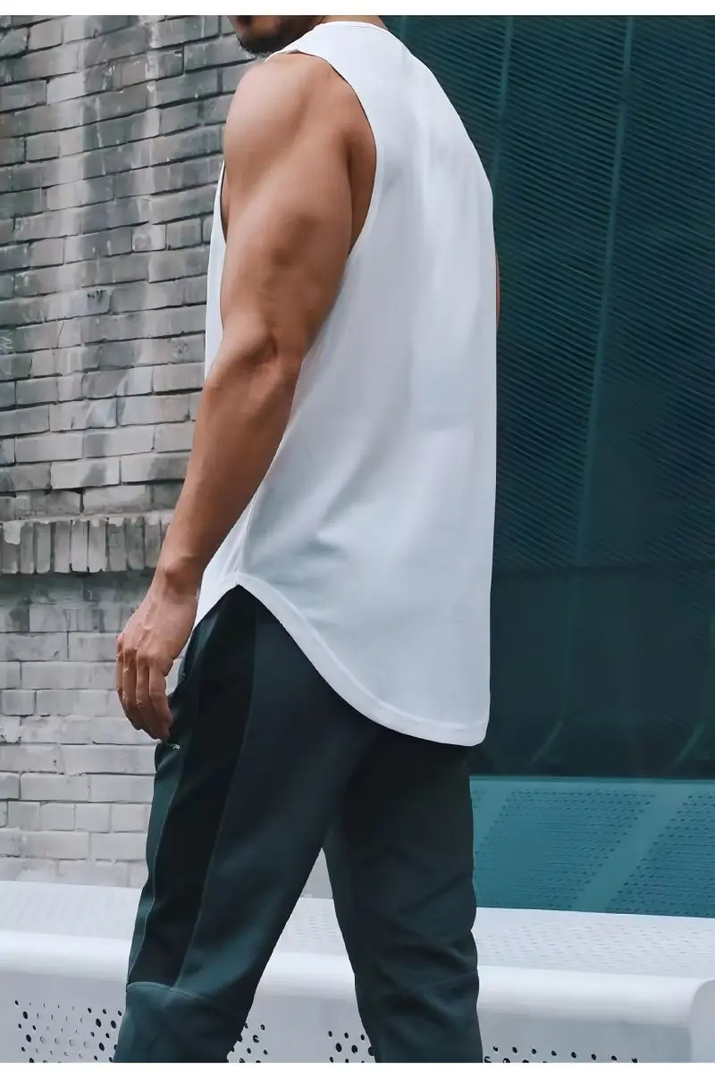 Summer Men's Gym Tank Top Fitness Training Clothing Quick-drying Loose Bodybuilding Sleeveless Shirt Men Fashion Basketball Vest