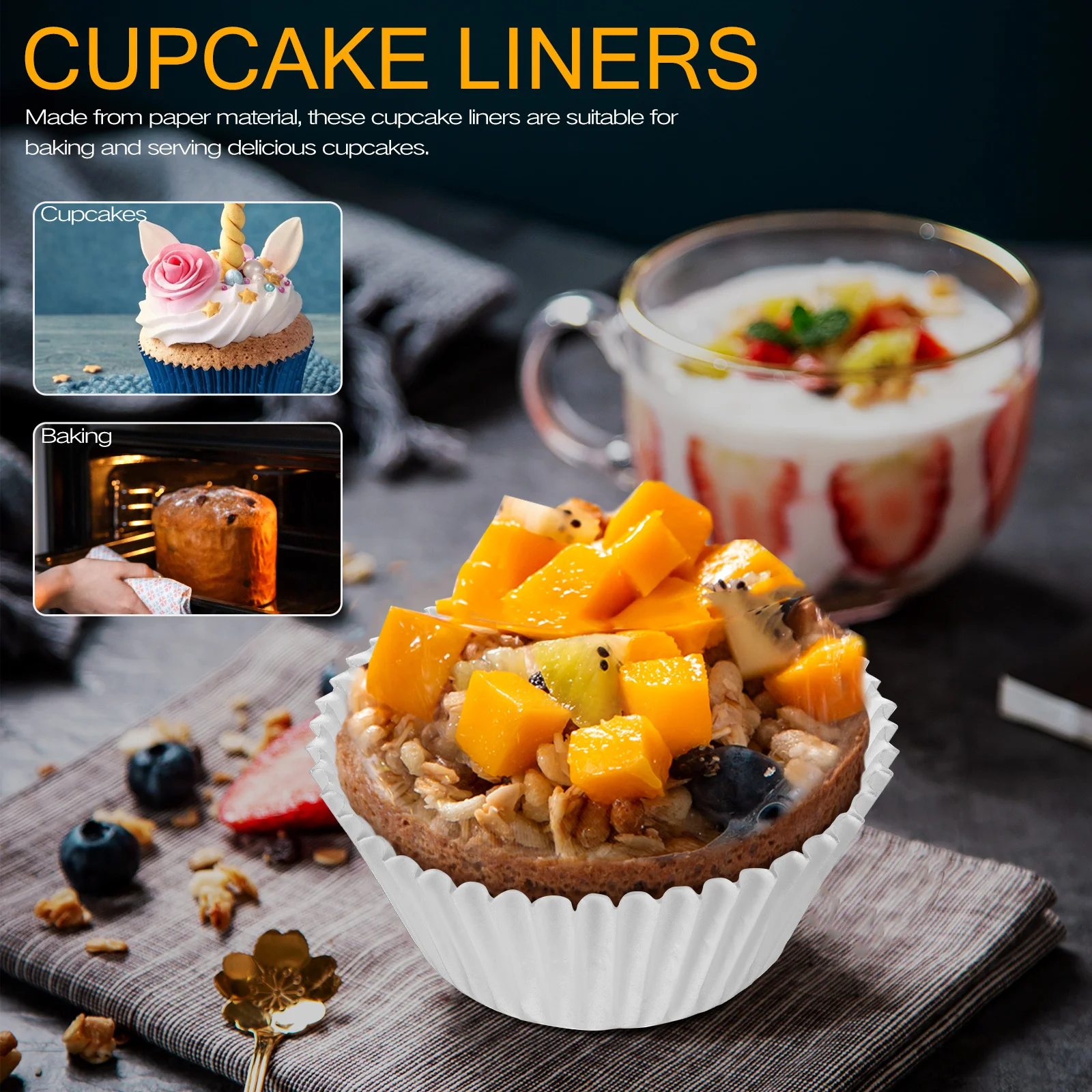 

500 Pcs Cake Cups for Cupcake Liners Paper Baking Wrappers Bakery Muffin Cases Pan Decorate