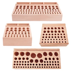 IMZAY 46/68/98 Holes Handwork Tools Holder Box Wooden Rack Leather Craft Punching Tools Organizer Carving Drill Bits Storage