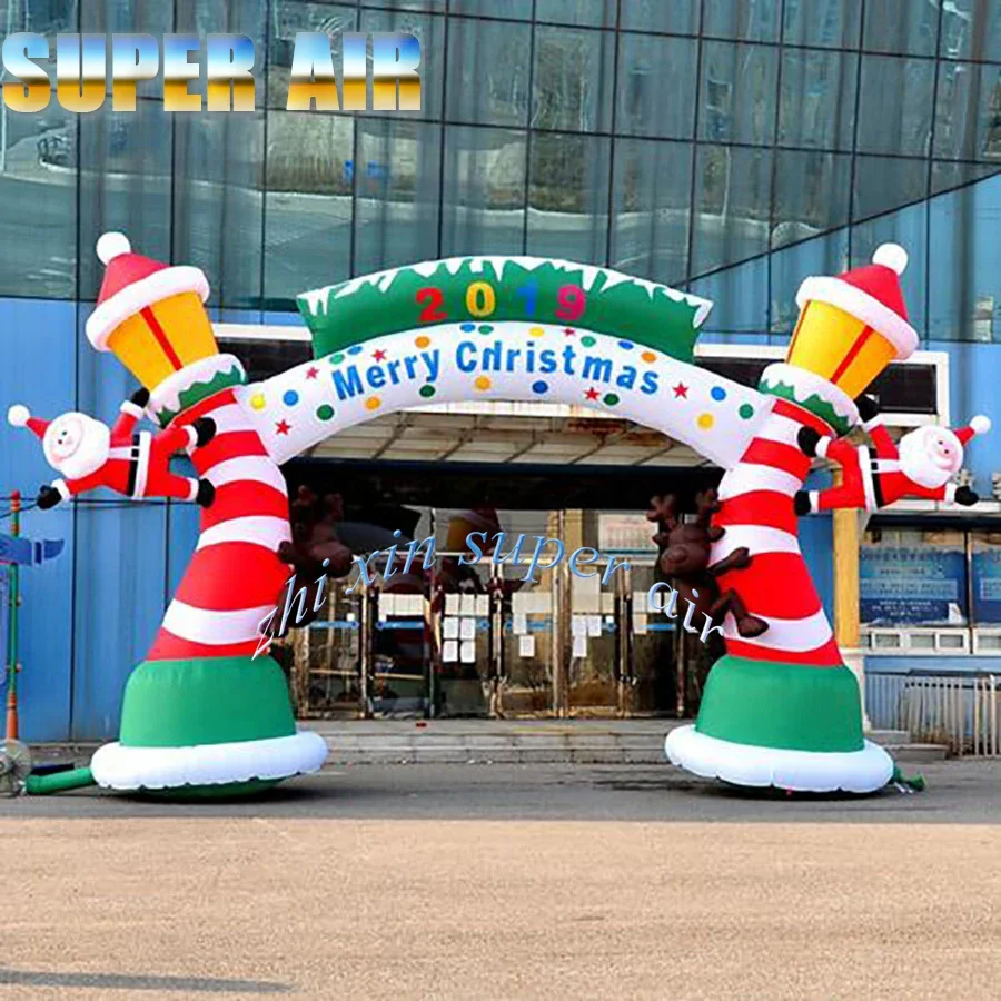 Arco inflável personalizado de promoção de Natal 2025 Arco de boas-vindas de Papai Noel para venda