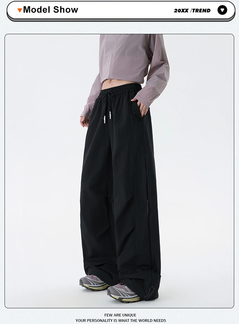 CHRLCK Women's Waterproof Hiking Pants Loose Quick Drying Cargo Pants Fishing Camping Cycling Trekking Jogging Trousers