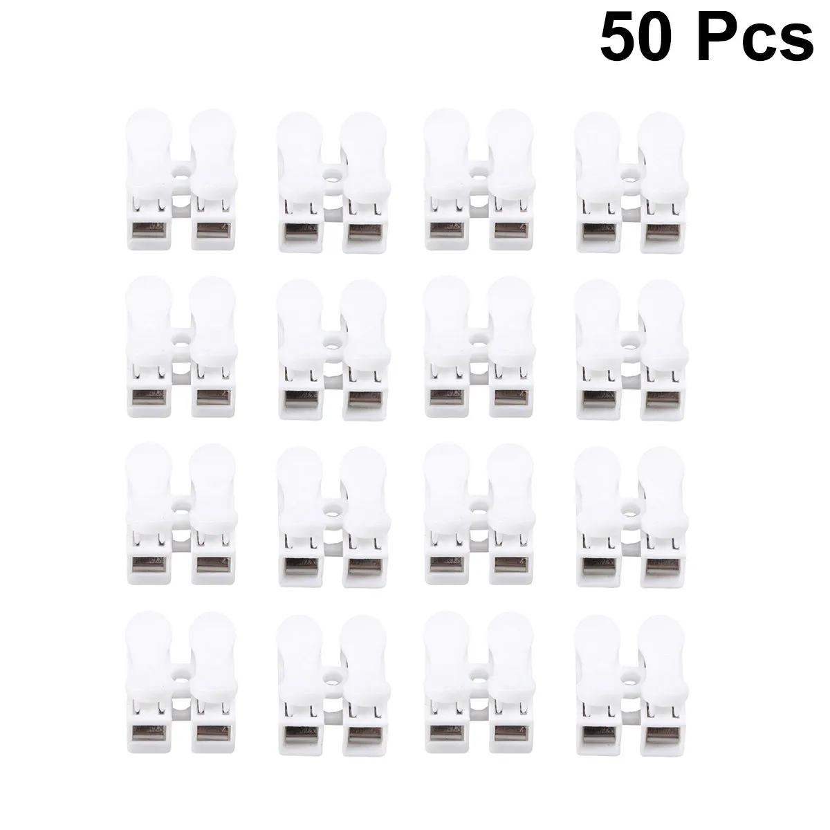 50Pcs Terminal Block Push Wire Connector Two-Position Butt Jointer for Electronics Automatic Control Calculator