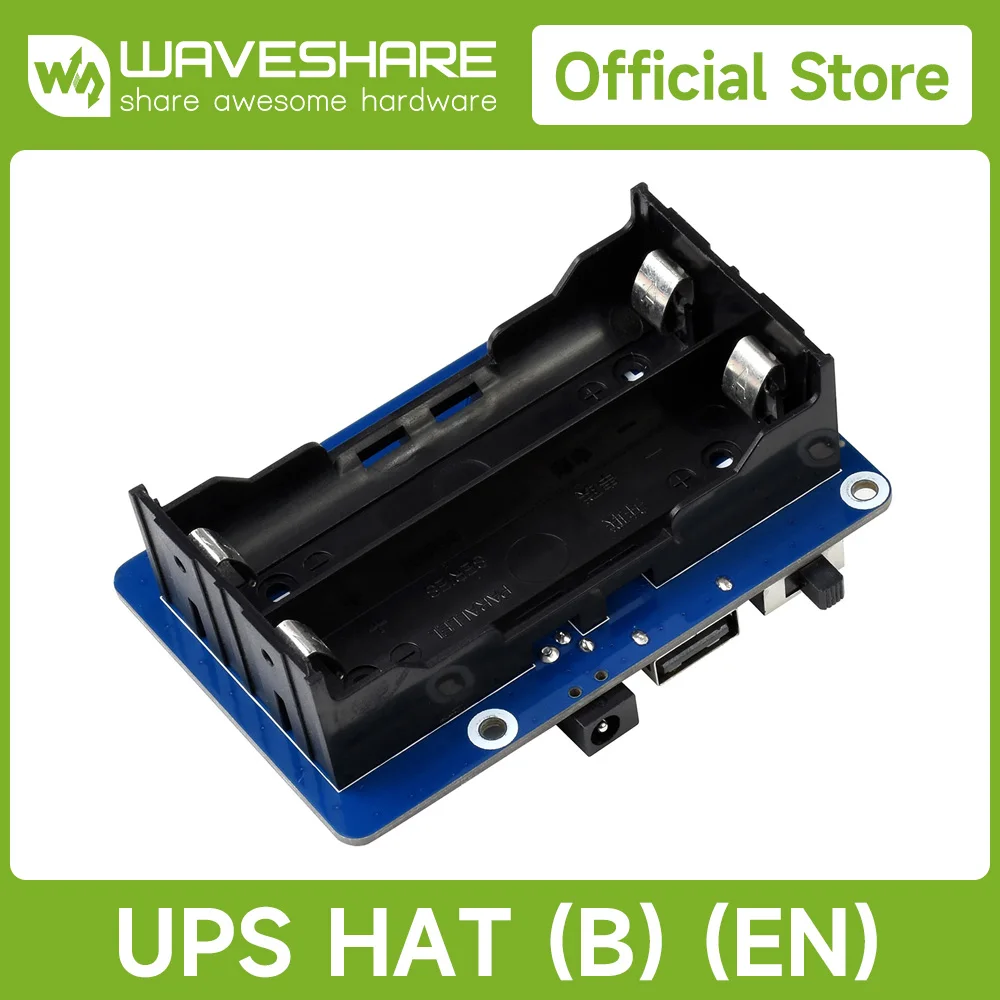 

Waveshare UPS HAT (B) For Raspberry Pi 3 / 3B+ / 4B, etc., 5V Uninterruptible Power Supply, 5A High Current, Pogo Pins Connector