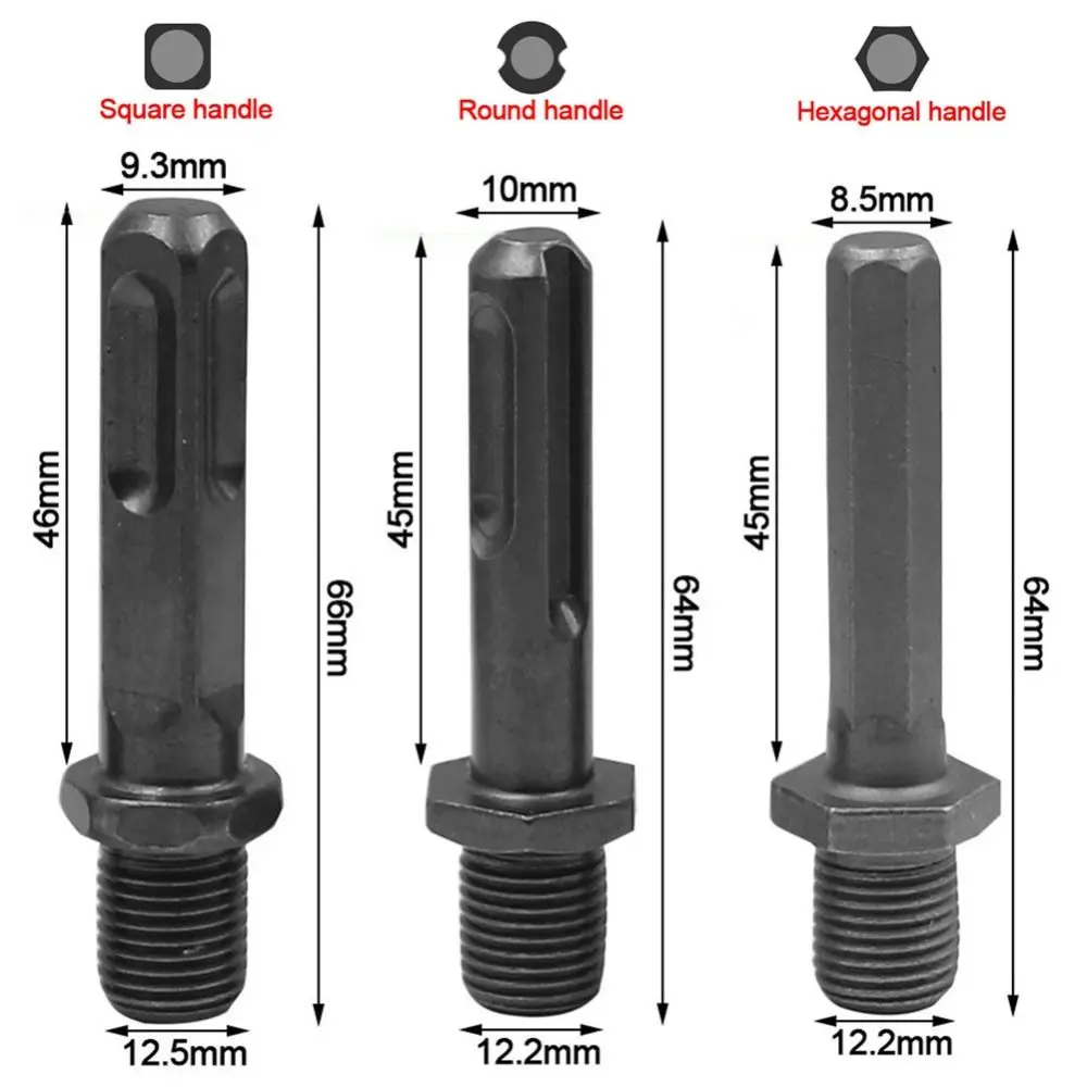 1Pcs Chuck Adapter Electric Hammer Conversion Adapter Square Hex Round Connecting Rod Hex Shank Metal Power Tool Accessory