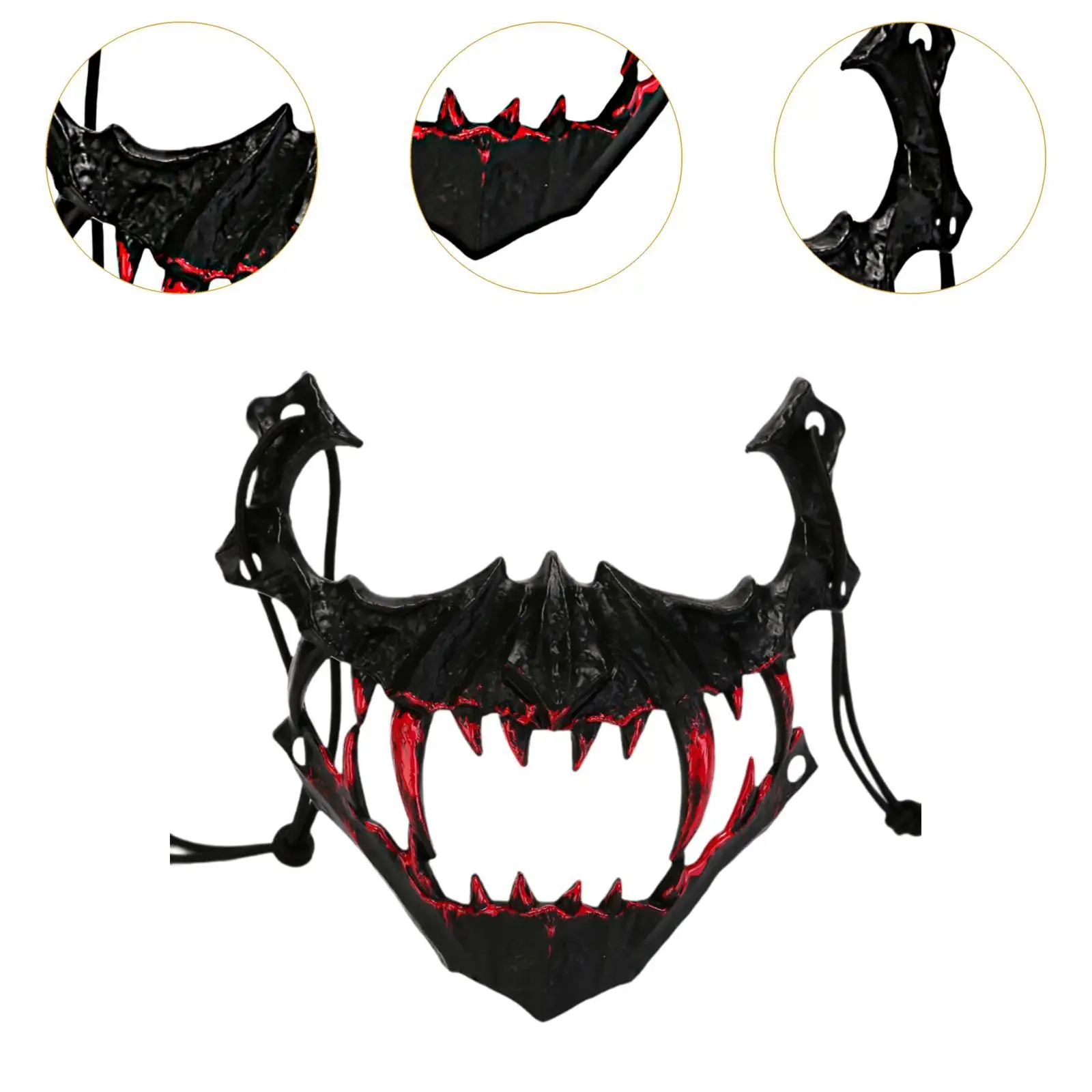 Halloween Mask Horror Practical Half Face Mask for Game Photo Prop Cosplay