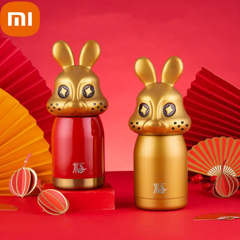 Xiaomi Thermos Rabbit Year Insulation Cup Gift Set Chinese Zodiac Cup Water Bottle Keeps Cold And Heat Fortune Rabbit Cup