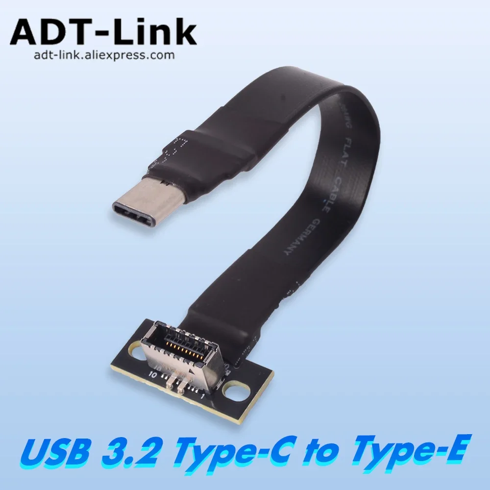 USB3.2 Interface Adapter Type-C To Type-E Motherboard Built-in 20P Male To Female Dock Upright Extension Cable with PCI Baffle