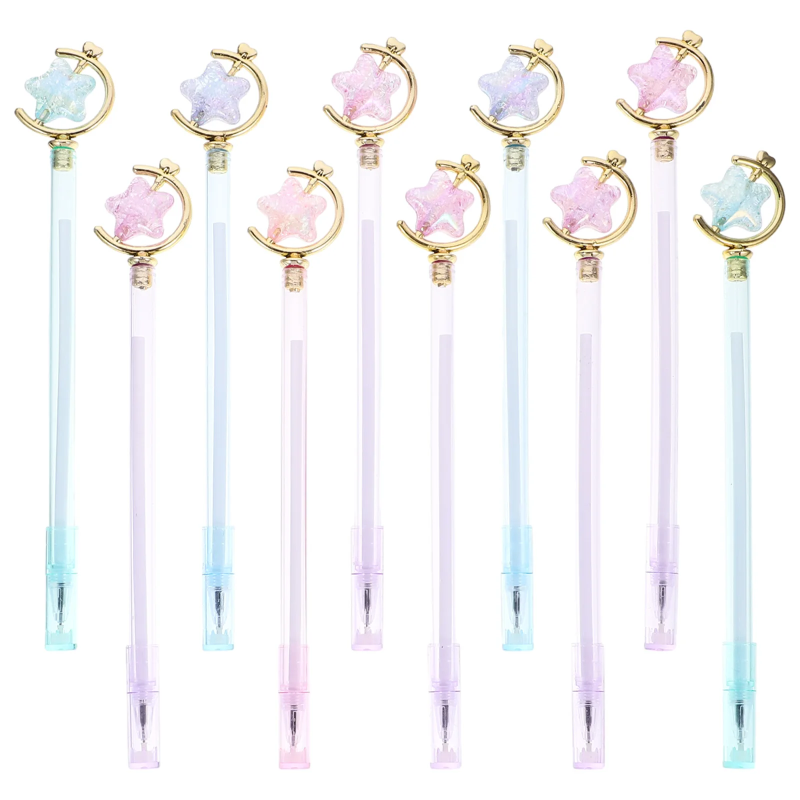 

10Pcs Stylish Star Pattern Gel Pens Ink Flow No Smudge Writing Great for Students Teachers Handwriting Practice